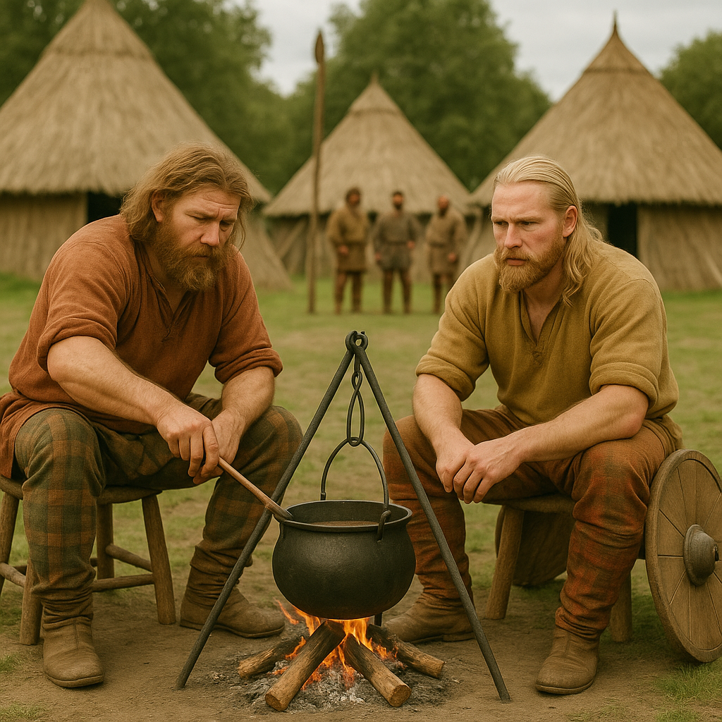 2 Gaulois autour d'un chaudron 