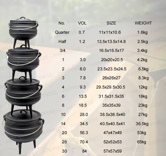 Chaudron en fonte 3 pieds – Modèle #2 (6L) – 100 % fonte brute – prêt à l’emploi – cuisson traditionnelle